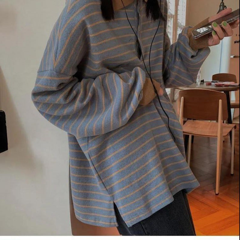 T-shirt loose thin stripe