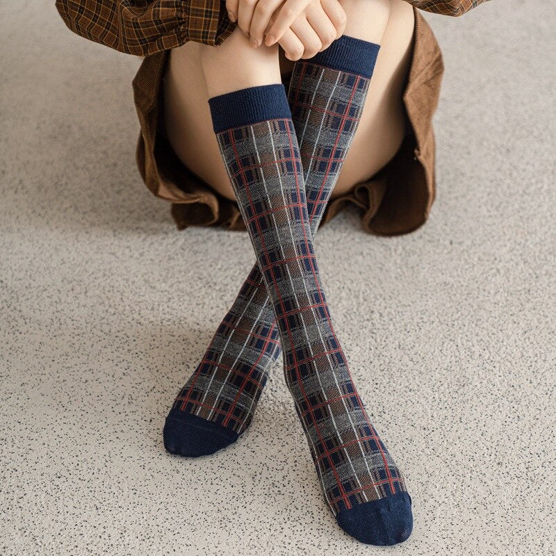 Plaid Long Socks 