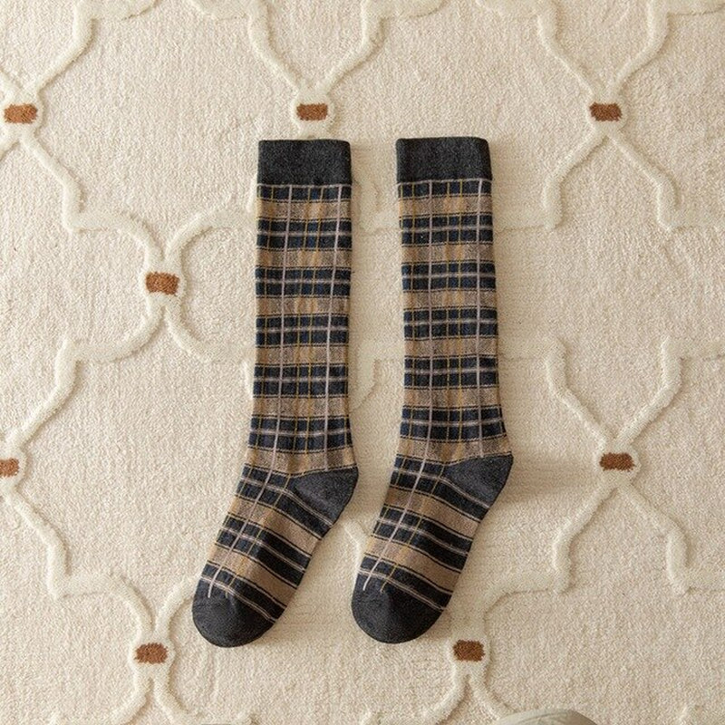 Plaid Long Socks 