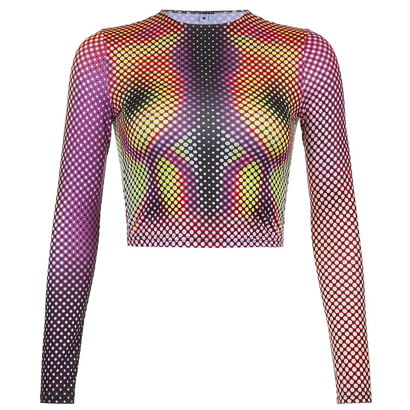 Abstract Hot Girl Long Sleeve Top