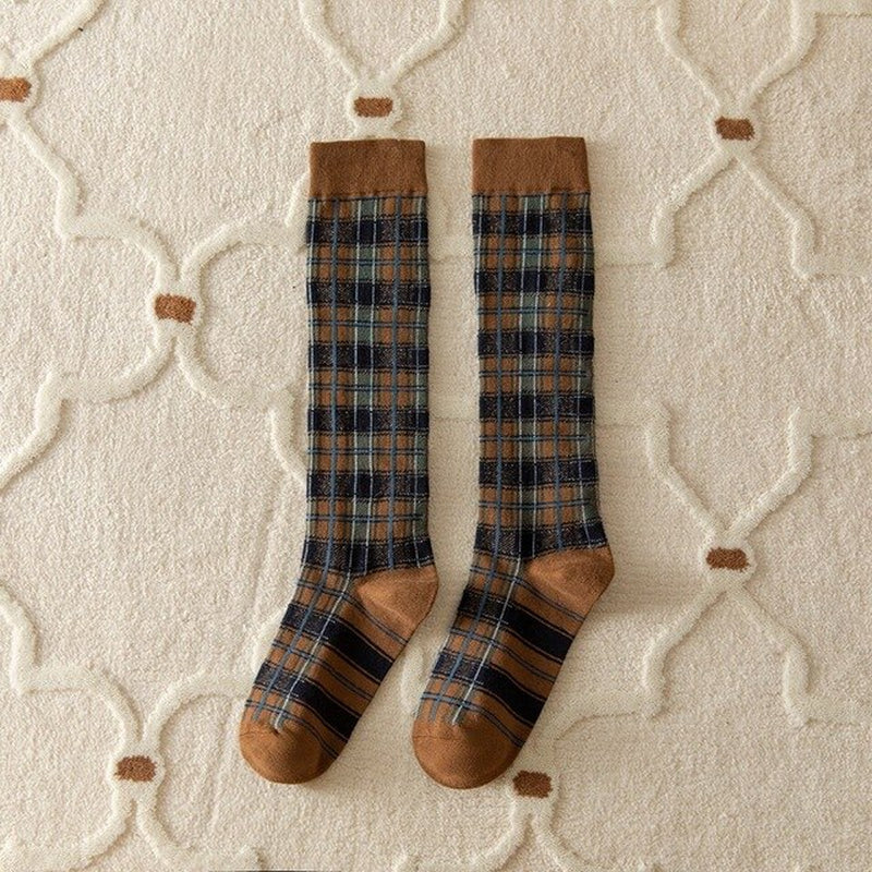 Plaid Long Socks 