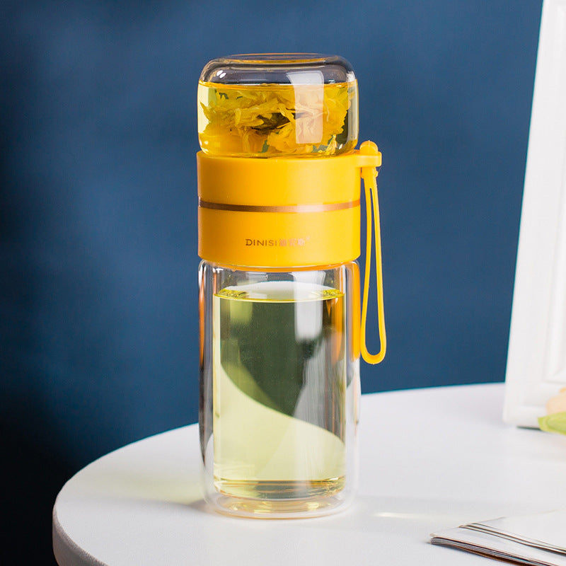 Glass Water Bottle With Tea Infuser Filter & Separation