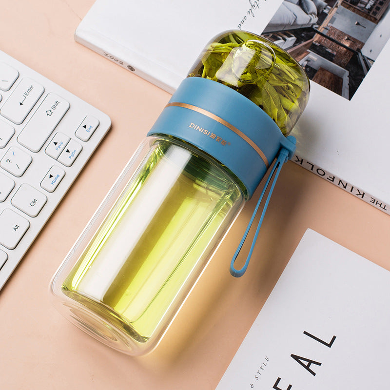 Glass Water Bottle With Tea Infuser Filter & Separation