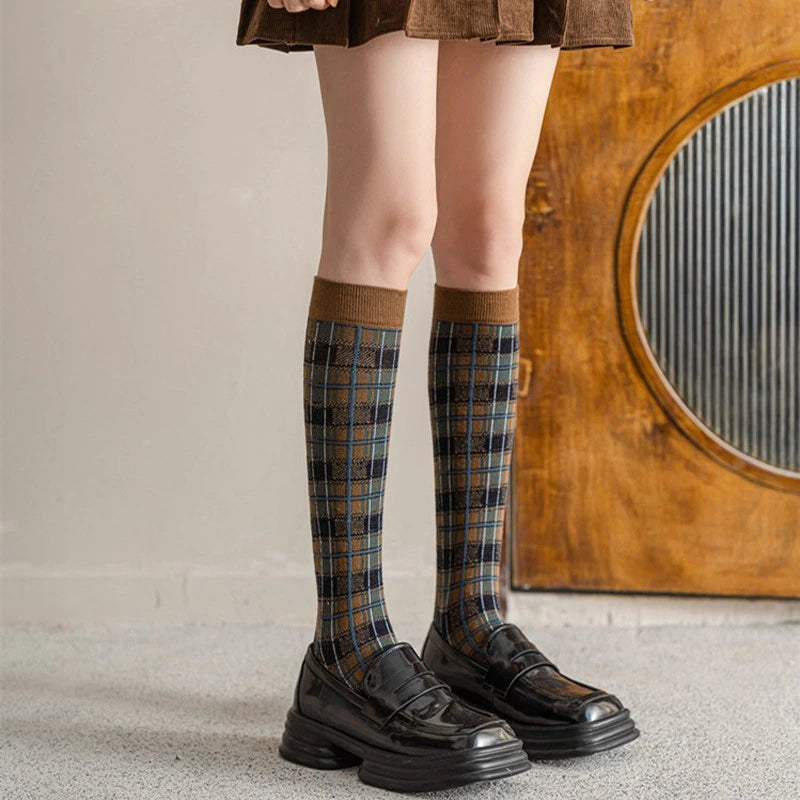 Plaid Long Socks 