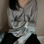 Long-sleeved Satin Shirt