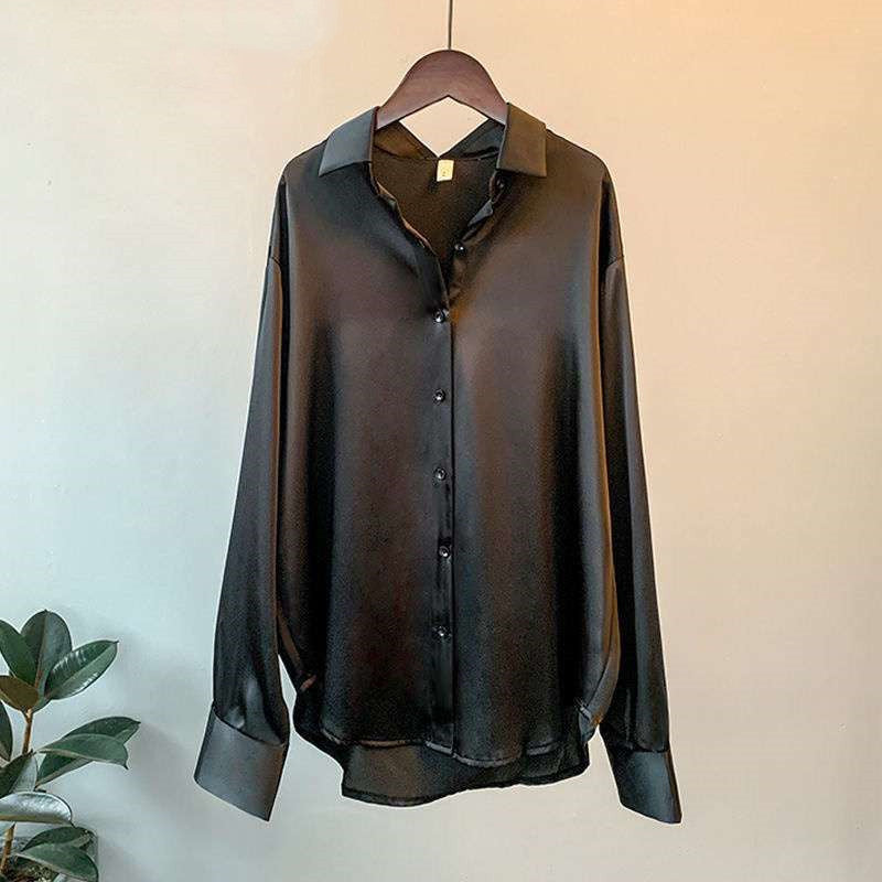 Long-sleeved Satin Shirt