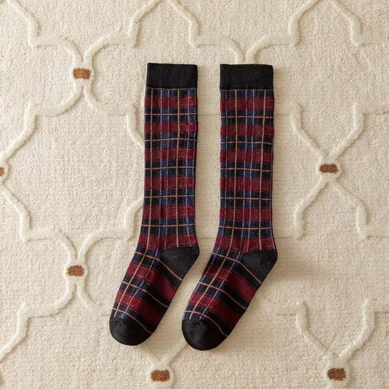 Plaid Long Socks 