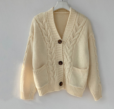 Girl Loose Lazy College Style Cardigan Coat