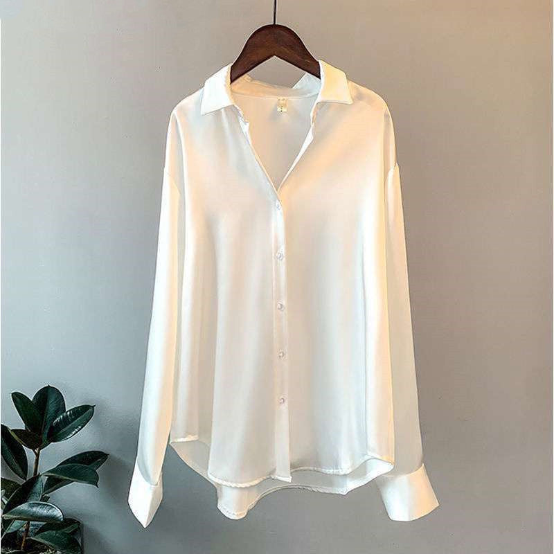 Long-sleeved Satin Shirt