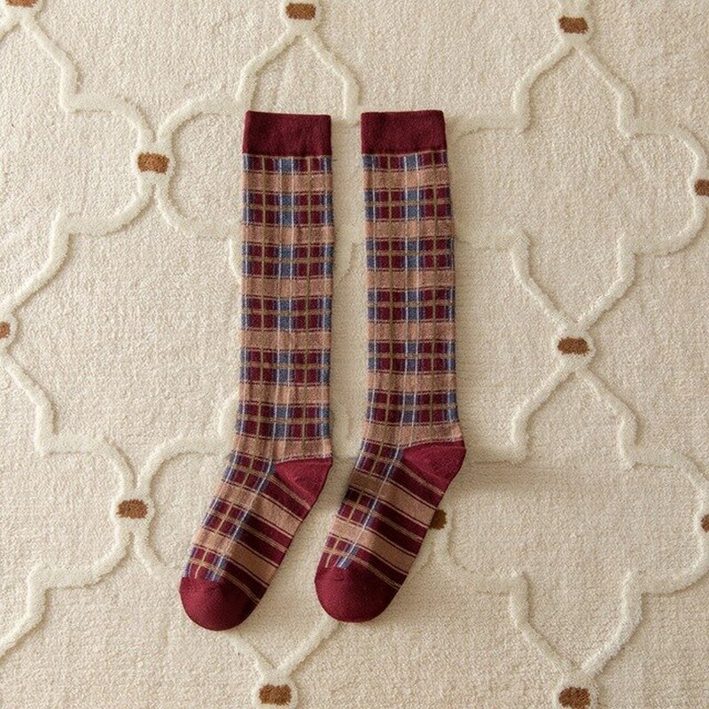 Plaid Long Socks 