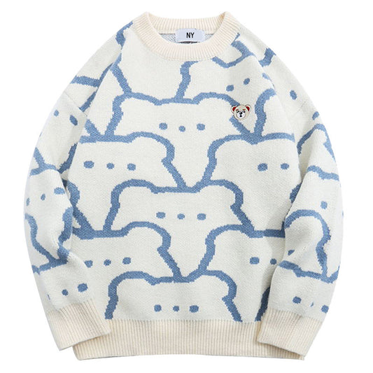 Bear Knit Sweater Round Neck